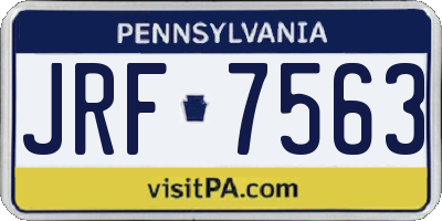 PA license plate JRF7563