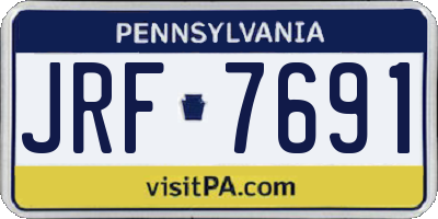 PA license plate JRF7691