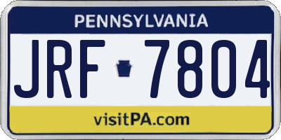 PA license plate JRF7804