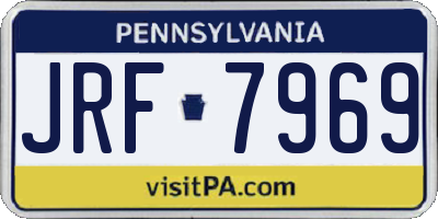 PA license plate JRF7969
