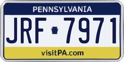 PA license plate JRF7971