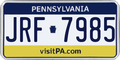 PA license plate JRF7985