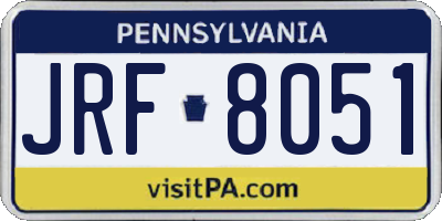 PA license plate JRF8051