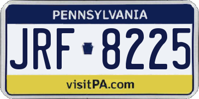 PA license plate JRF8225