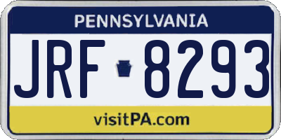 PA license plate JRF8293