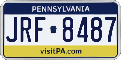 PA license plate JRF8487
