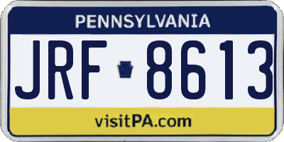 PA license plate JRF8613