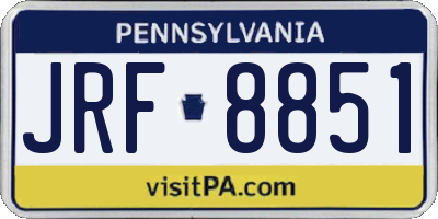 PA license plate JRF8851