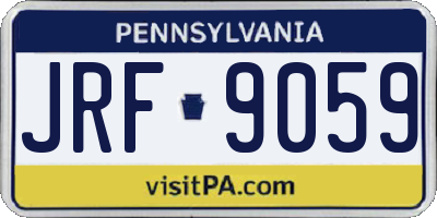 PA license plate JRF9059