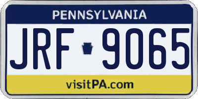 PA license plate JRF9065