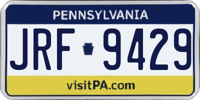 PA license plate JRF9429