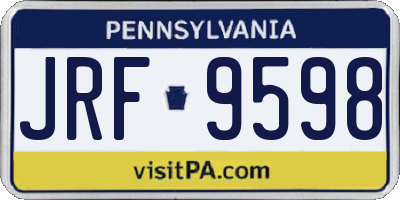PA license plate JRF9598