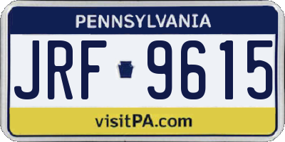 PA license plate JRF9615