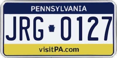 PA license plate JRG0127