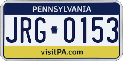 PA license plate JRG0153