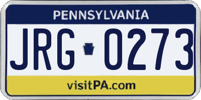 PA license plate JRG0273