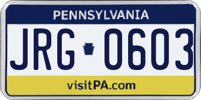 PA license plate JRG0603