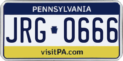 PA license plate JRG0666