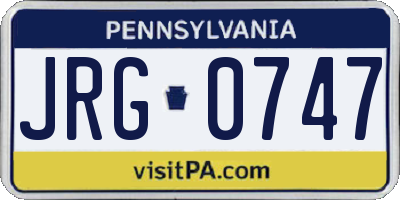PA license plate JRG0747