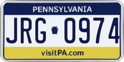 PA license plate JRG0974