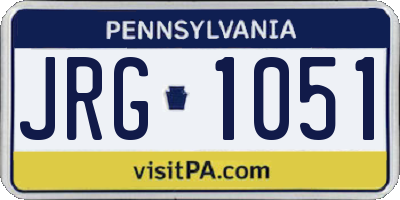 PA license plate JRG1051