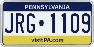 PA license plate JRG1109