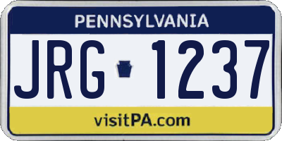 PA license plate JRG1237