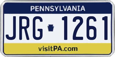 PA license plate JRG1261