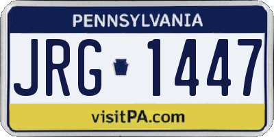PA license plate JRG1447