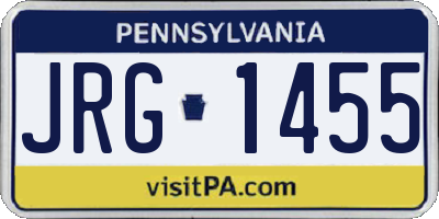 PA license plate JRG1455