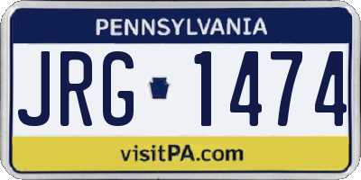 PA license plate JRG1474