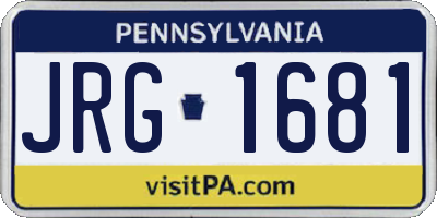 PA license plate JRG1681