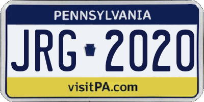 PA license plate JRG2020