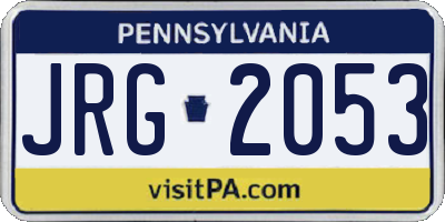 PA license plate JRG2053