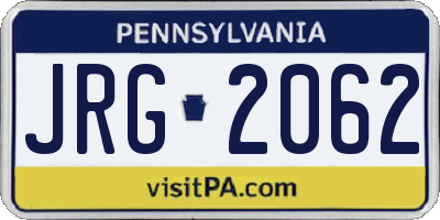 PA license plate JRG2062
