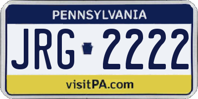 PA license plate JRG2222