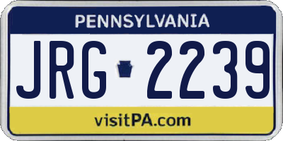 PA license plate JRG2239