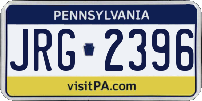 PA license plate JRG2396