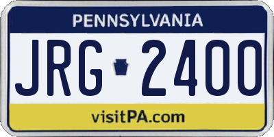 PA license plate JRG2400
