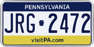 PA license plate JRG2472