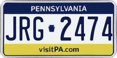 PA license plate JRG2474