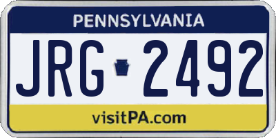PA license plate JRG2492
