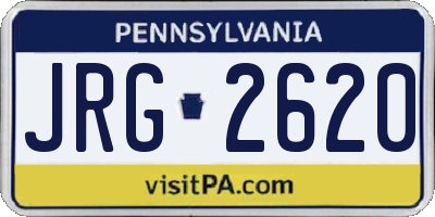 PA license plate JRG2620