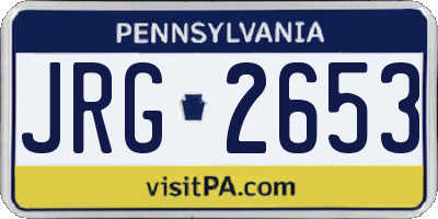 PA license plate JRG2653