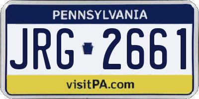 PA license plate JRG2661