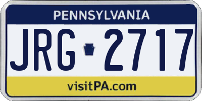 PA license plate JRG2717