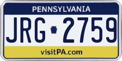 PA license plate JRG2759