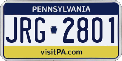 PA license plate JRG2801