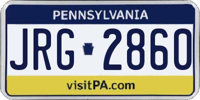 PA license plate JRG2860