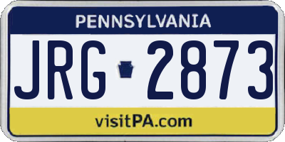 PA license plate JRG2873